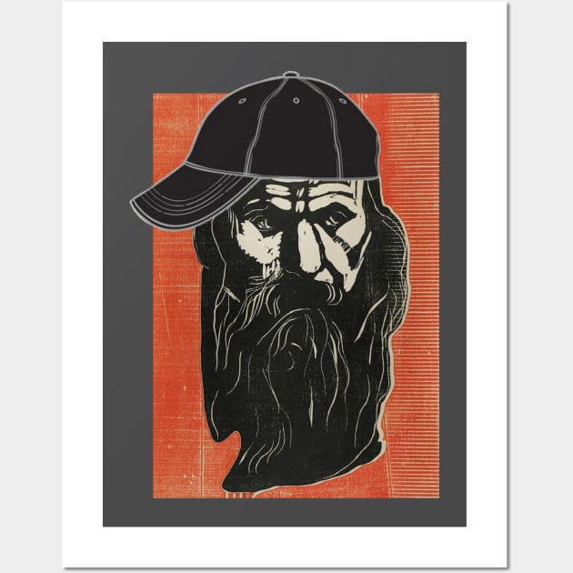 Man with Beard and Sideways Hat Wall Art by Rag And Bone Vintage Designs